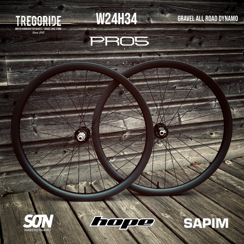 ROUES CARBONE 25 HOOKLESS | SON28 | HOPE PRO5