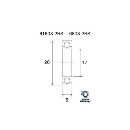 BLACK BEARING B3 61803-2RS 6803-2RS