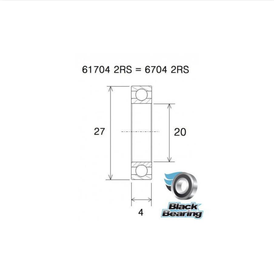 BLACK BEARING B3 6704-2RS