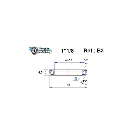 BLACK BEARING B3 de direction 30.15 x 41 x 6.5 mm 36/45