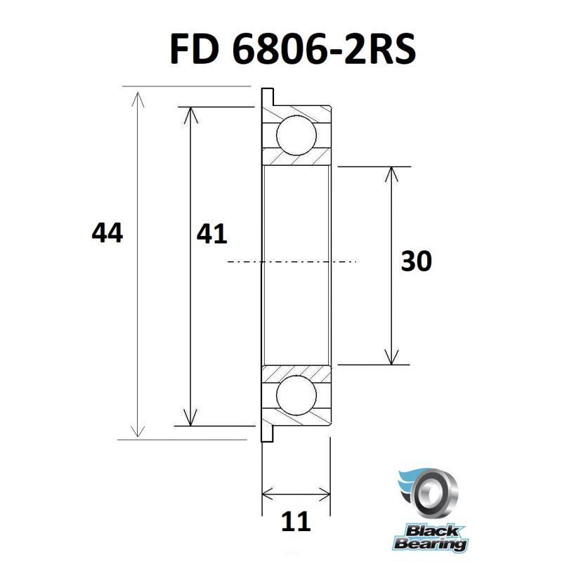 BLACK BEARING B3 FD 61806-2RS 6806-2RS