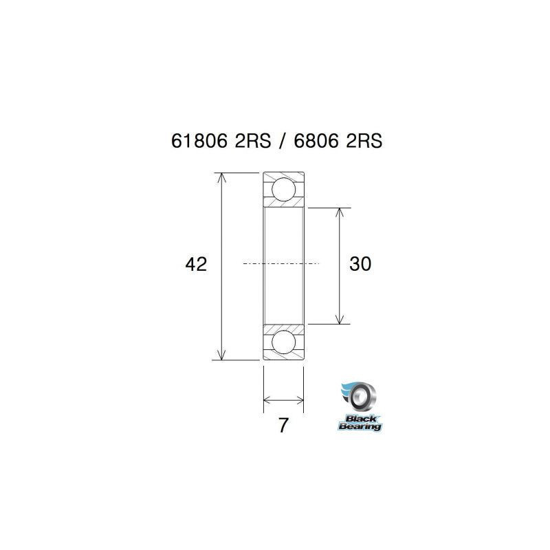 BLACK BEARING B3 Inox 61806-2RS 6806-2RS