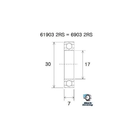 BLACK BEARING B3 Inox 61903-2RS 6903-2RS