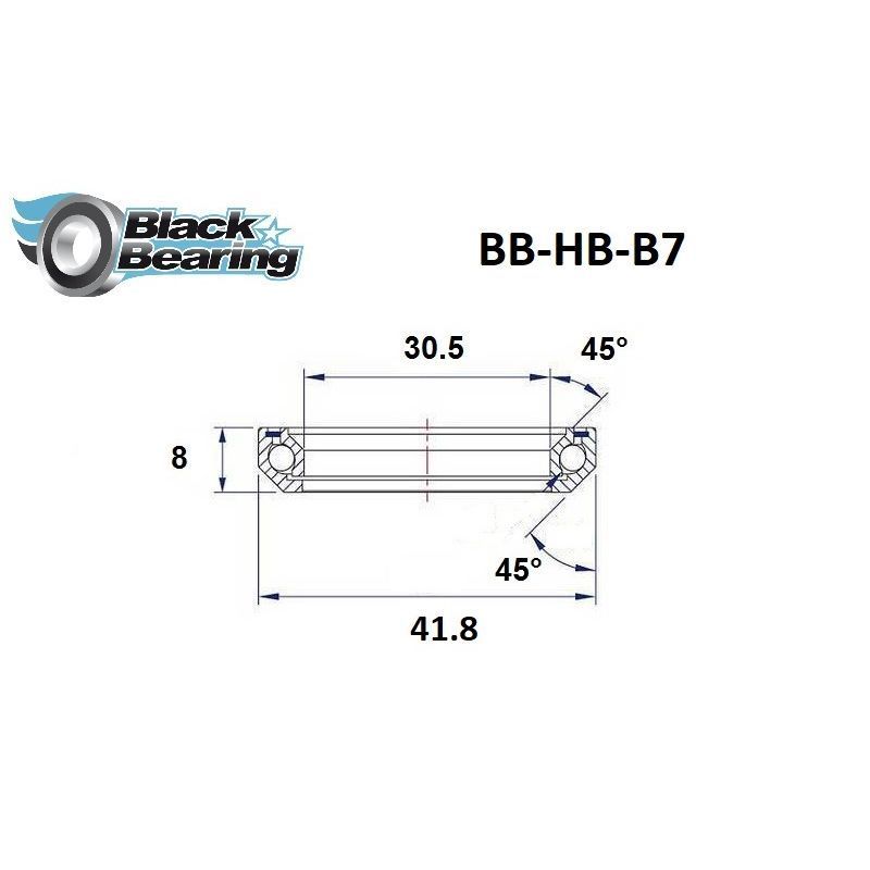 BLACK BEARING B7 de direction 30.5x41.8x8mm 45/45