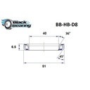 BLACK BEARING D8 de direction 40 x 51 x 6.5 36 / 45