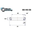 BLACK BEARING D8 de direction 40 x 51 x 6.5 36 / 45