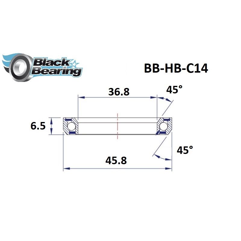BLACKBEARING ROULEMENT DIRECTION C14 36.8 X 45.8 X 6.5 MM 45/45