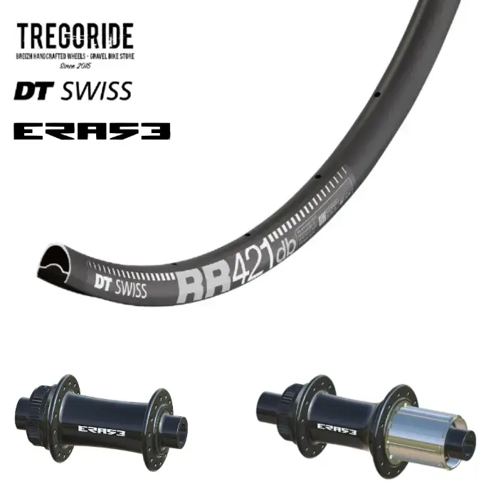 DTSWISS RR421 DB | ERASE (Moyeux : Noir, Ecrous : Silver, CRL : HG (9, 10, 11, 12 V, 1er pignon 11 dents))