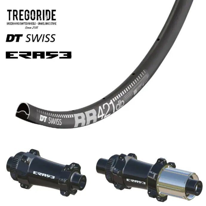 DTSWISS RR421 DB | ERASE SP (Moyeux : Noir, Ecrous : Silver, CRL : HG (9, 10, 11, 12 V, 1er pignon 11 dents))