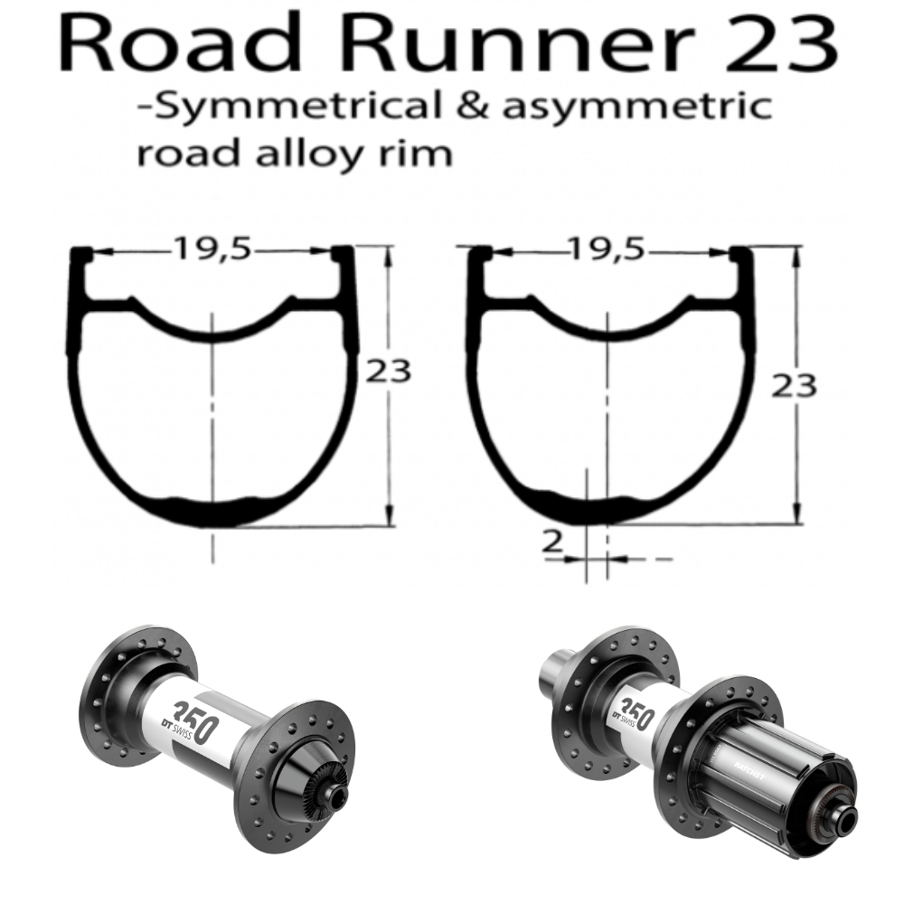 DUKE RR23 | DT350 (Rayons : 20 CXSPRINT AV et 24 CXSPRINT AR, Ecrous : Silver)