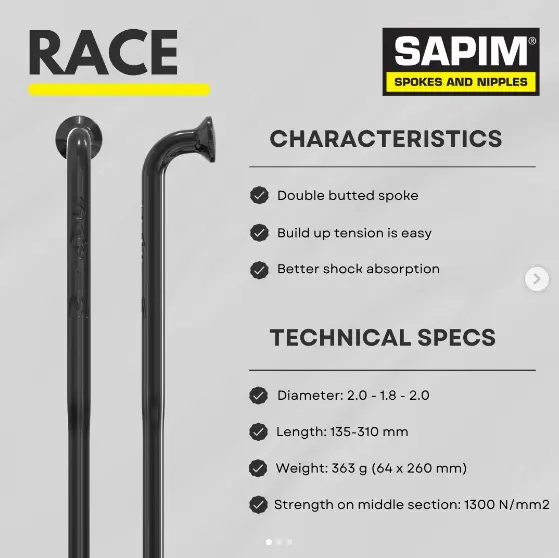Rayon SAPIM RACE J-Bend (Coudé) (-, Noir)
