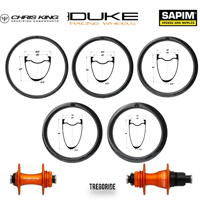 DUKE BACCARA RX | CK R45D (H AV : 27, H AR : 27, Rayons : 24 CXSPRINT AV et AR, CRL : HG (9, 10, 11, 12 V, 1er pignon 11 dents), Moyeux : Noir, Ecrous : Silver)