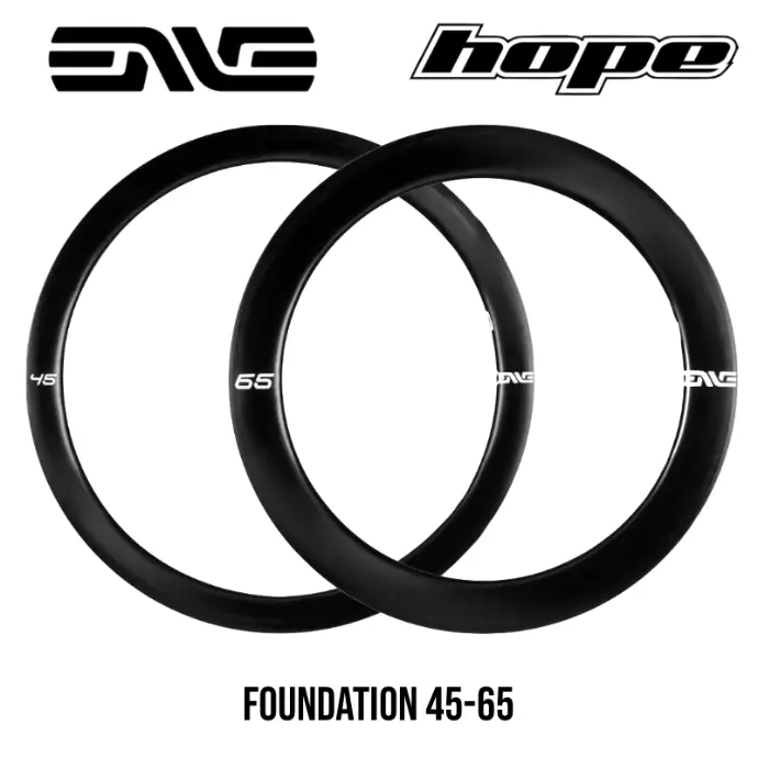 ENVE 45-65 FOUNDATION | HOPE PRO5 (H AV : 45, H AR : 45, CRL : HG (9, 10, 11, 12 V, 1er pignon 11 dents), Moyeux : Noir)