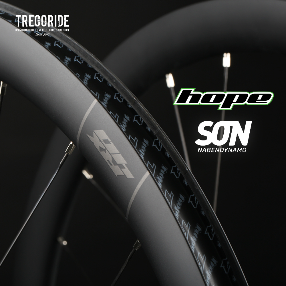 Paire de roues Gravel RX40 HOPE | SON29 (CRL : HG (9, 10, 11, 12 V, 1er pignon 11 dents), Rayons : 24 CXSPRINT AV et AR)
