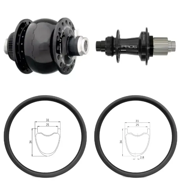 ROUES CARBONE 25 HOOKLESS | SON28 | HOPE PRO5
