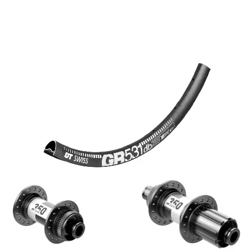 DTSWISS GR531 | DT350 (AV : 28" (700c), AR : 28" (700c), CRL : HG (9, 10, 11, 12 V, 1er pignon 11 dents), Rayons : 28 RACE AV et AR, Ecrous : Silver)