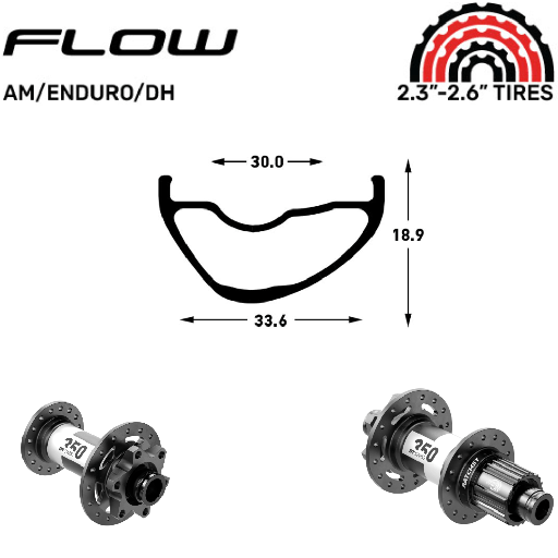 NOTUBES FLOW MK4 | DT350 36SL (QRX100, QRX135, CRL : HG (9, 10, 11, 12 V, 1er pignon 11 dents), Rayons : 32 RACE AV et AR, Ecrous : Silver, AV : 29", AR : 29")