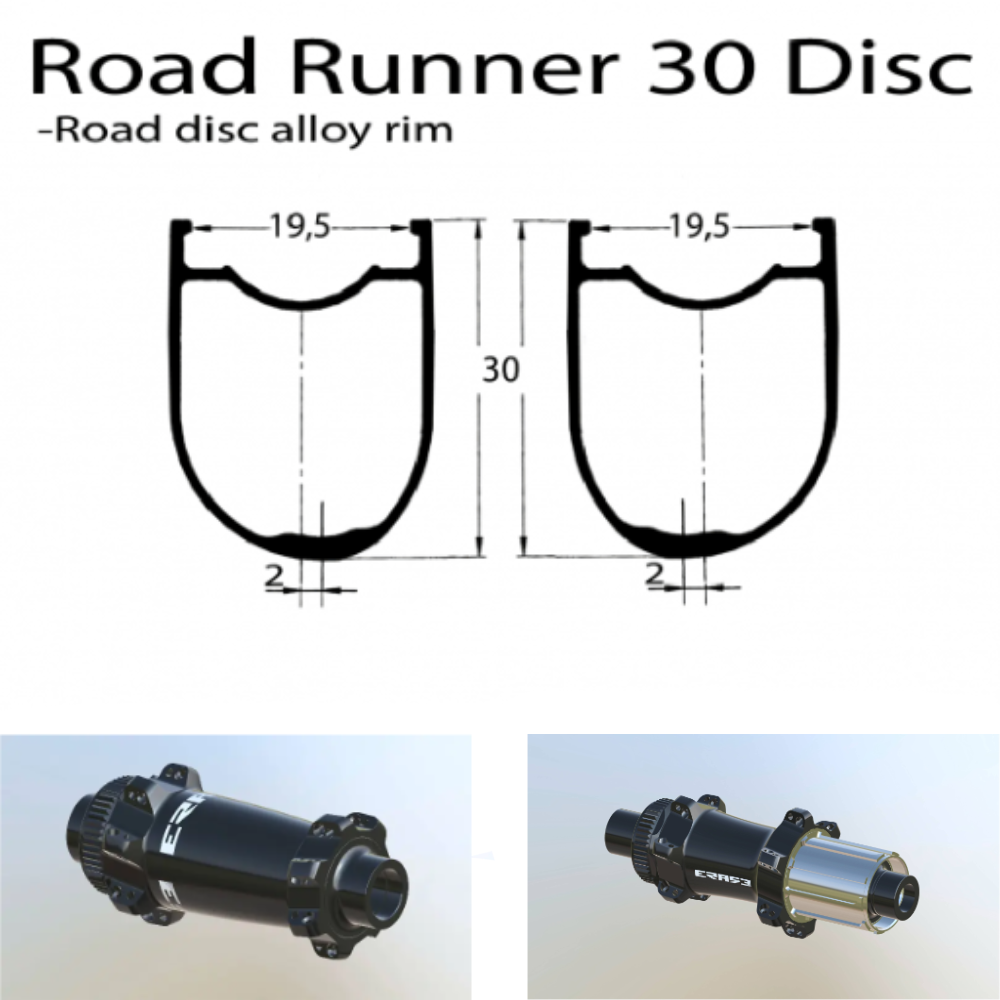 DUKE RR30 DISC | ERASE SP (CRL : HG (9, 10, 11, 12 V, 1er pignon 11 dents), Ecrous : Silver, Moyeux : Noir)