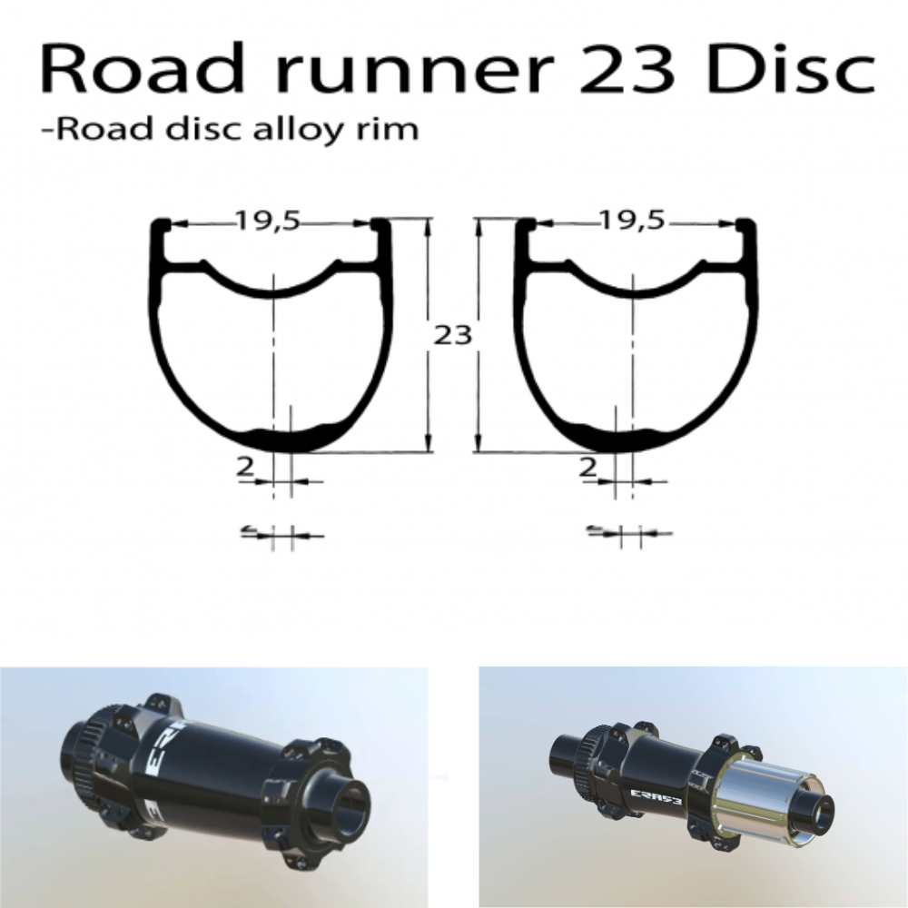 DUKE RR23 DISC | ERASE SP (CRL : HG (9, 10, 11, 12 V, 1er pignon 11 dents), Ecrous : Silver, Moyeux : Noir)