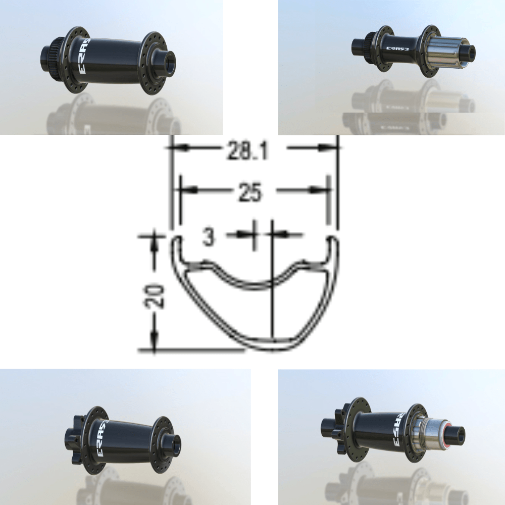 RACE FACE ARC OFFSET 25 | ERASE (15X110 Boost, CRL : HG (9, 10, 11, 12 V, 1er pignon 11 dents), Center Lock (CL), Rayons : 32 RACE AV et AR, Ecrous : Silver, Moyeux : Noir)