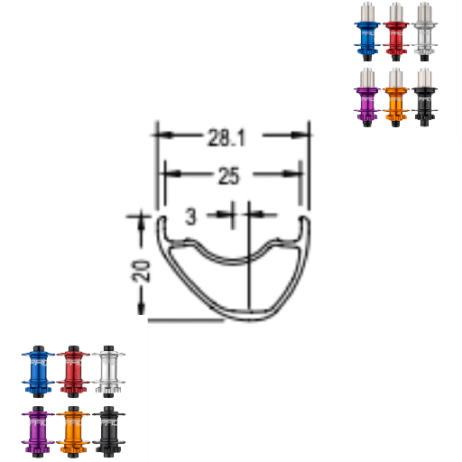 RACE FACE ARC OFFSET 25 | HOPE PRO5 (QRX100, QRX135, CRL : HG (9, 10, 11, 12 V, 1er pignon 11 dents), Center Lock (CL), Rayons : 32 RACE AV et AR, Ecrous : Silver, Moyeux : Noir)