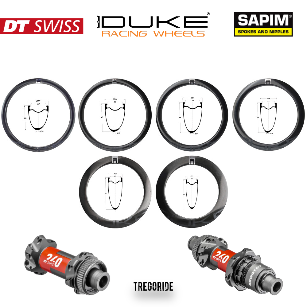 DUKE BACCARA X SLR2 | DT240 SP CL (H AV : 36, H AR : 36, Rayons : 24 CXSPRINT AV et AR, CRL : HG (9, 10, 11, 12 V, 1er pignon 11 dents), Ecrous : Silver)