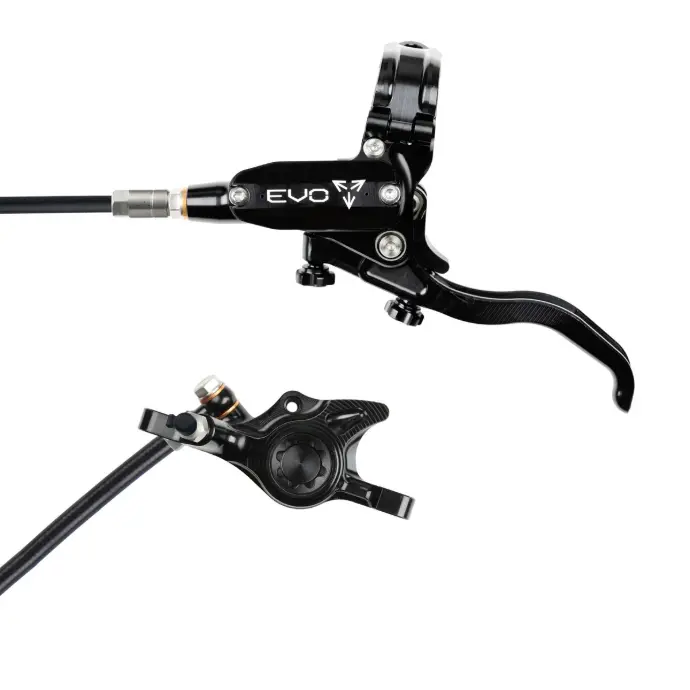 FREINS HOPE TECH4 EVO X2 (GAUCHE/AVANT, STANDARD, Flat Mount, Noir/Silver, Levier standard)
