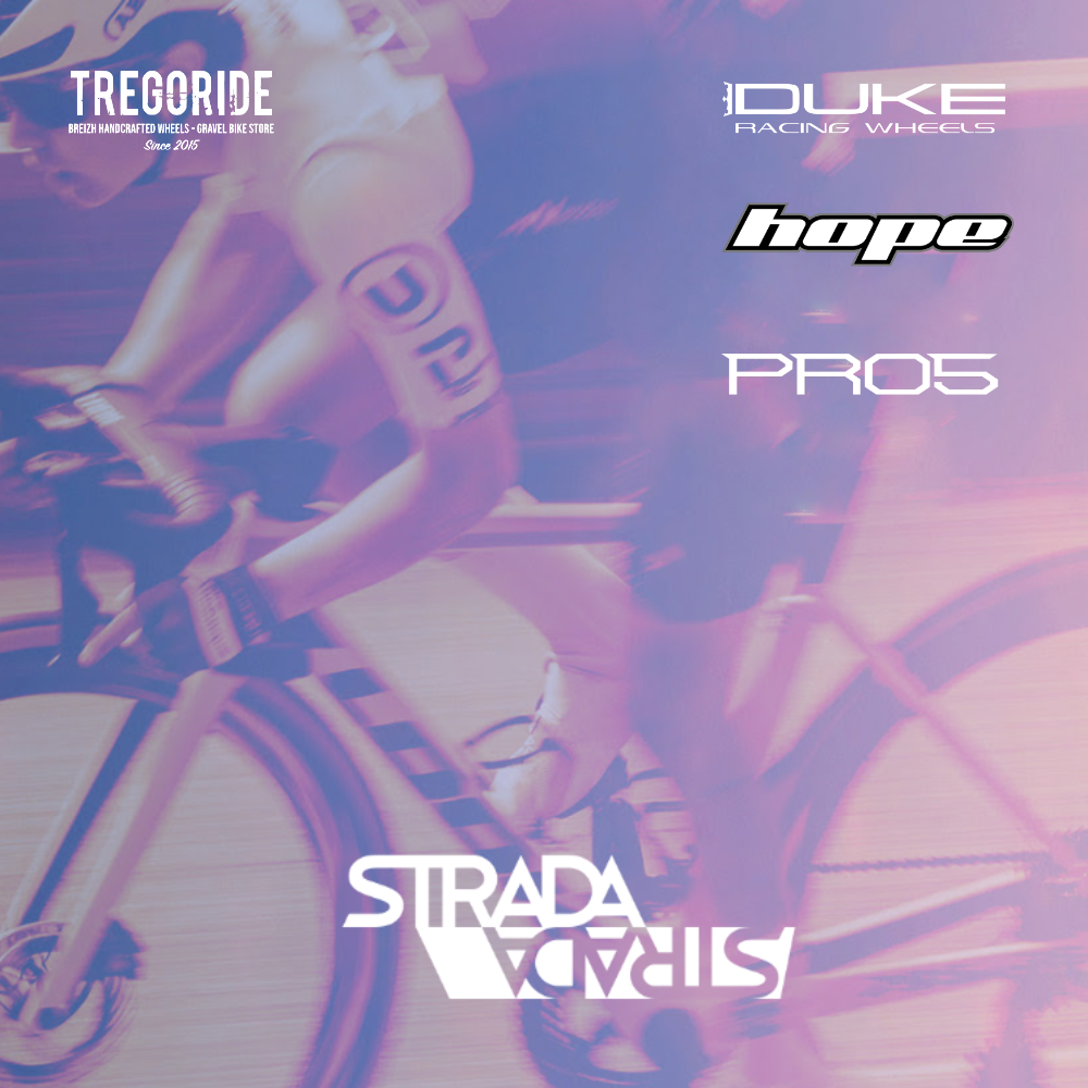 DUKE STRADA | HOPE PRO5 SP (H AV : 30, H AR : 30, Rayons : 24 CXSPRINT AV et AR, CRL : HG (9, 10, 11, 12 V, 1er pignon 11 dents), Ecrous : Silver, Moyeux : Noir)