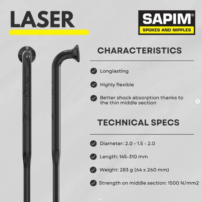 Rayon SAPIM LASER J-Bend (Coudé) (Noir, -)