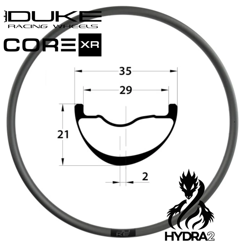 DUKE CORE XR | I9 HYDRA 2 (Center Lock (CL), Rayons : 28 RACE AV ET 32 AR, Ecrous : Silver, CRL : HG (9, 10, 11, 12 V, 1er pignon 11 dents), Moyeux : Noir)