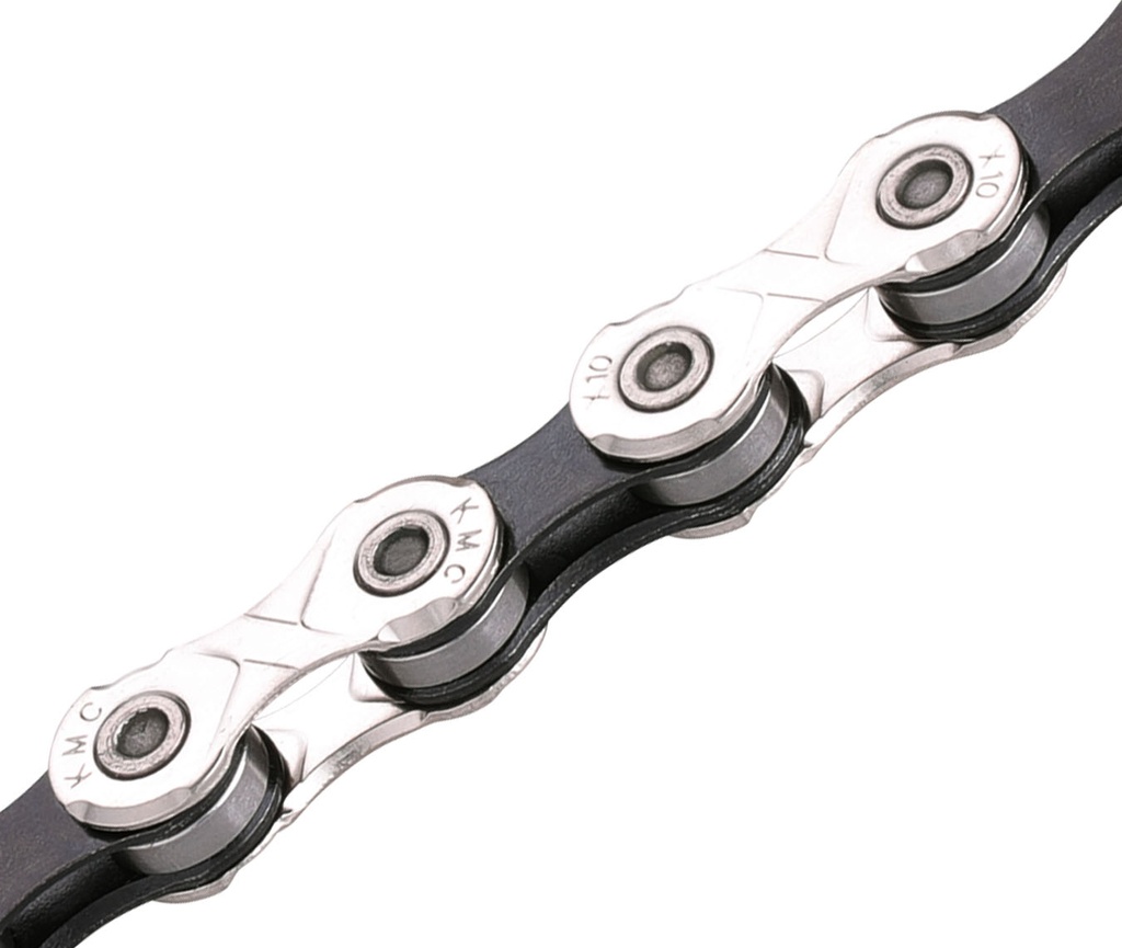 CHAINE KMC X10 122 MAILLONS 10V NOIRE/ARGENT