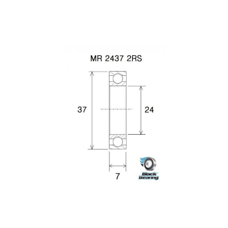 BLACK BEARING B3 MR 2437 2RS