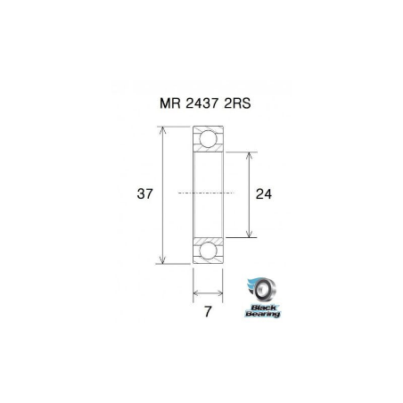 BLACK BEARING Roulement B3 MR 2437 2RS
