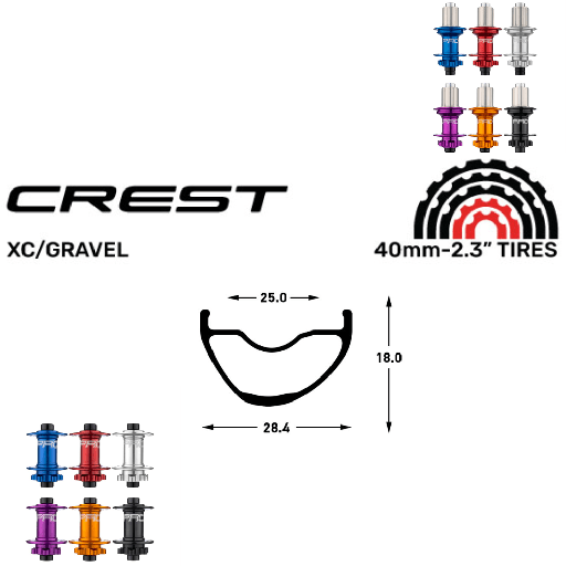 NOTUBES CREST MK4 | HOPE PRO5 (QRX100, QRX130, CRL : HG (9, 10, 11, 12 V, 1er pignon 11 dents), Center Lock (CL), Rayons : 28 RACE AV et AR, Ecrous : Silver, Moyeux : Noir)