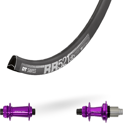 DTSWISS RR521 DB | HOPE PRO5 (QRX100, QRX135, CRL : HG (9, 10, 11, 12 V, 1er pignon 11 dents), Center Lock (CL), Rayons : 24 CXSPRINT AV et AR, Ecrous : Silver, Moyeux : Noir)