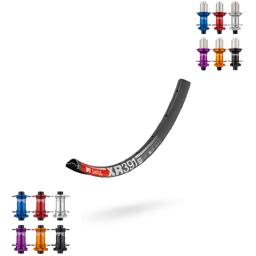 DTSWISS XR391 | HOPE PRO5 (QRX100, QRX135, CRL : HG (9, 10, 11, 12 V, 1er pignon 11 dents), Center Lock (CL), Rayons : 28 RACE AV et AR, Ecrous : Silver, Moyeux : Noir)