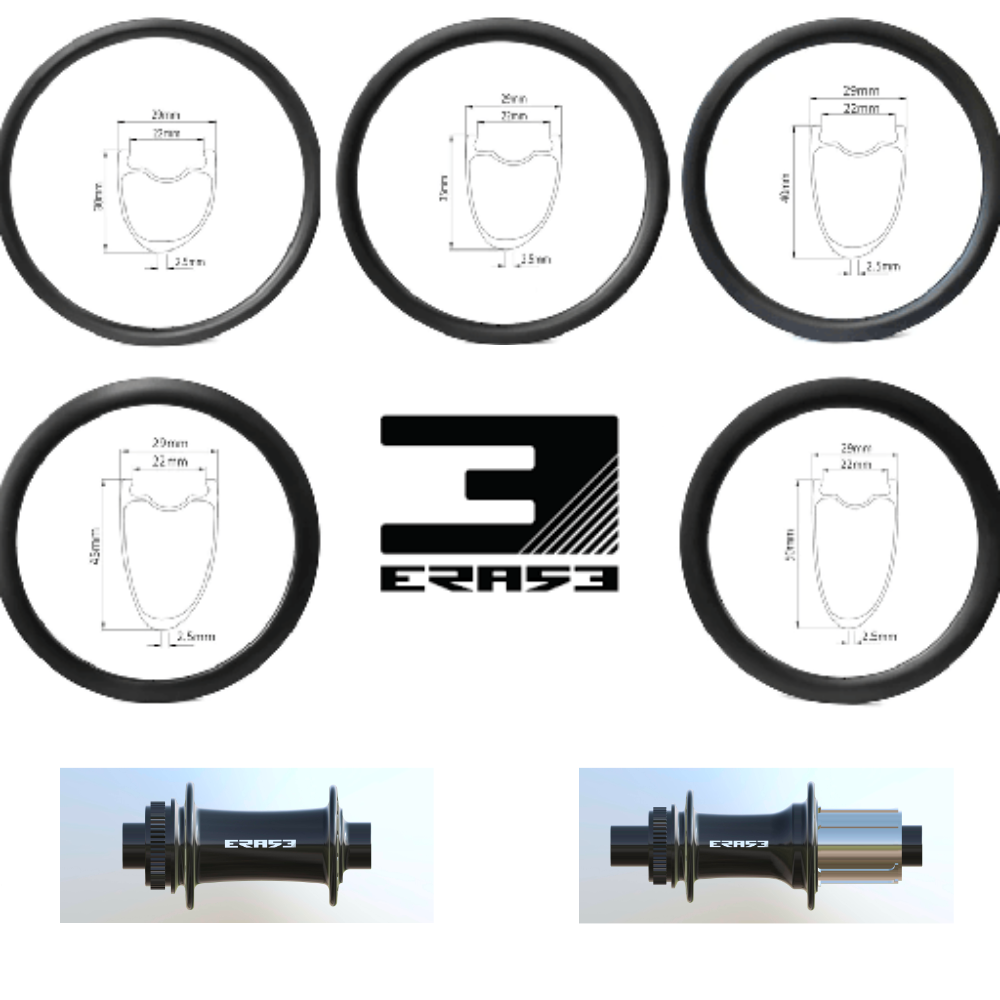 ROUES CARBONE 22 CLINCHER | ERASE (H AV : 30, H AR : 30, CRL : HG (9, 10, 11, 12 V, 1er pignon 11 dents), Rayons : 24 CXSPRINT AV et AR, Ecrous : Silver, Moyeux : Noir)