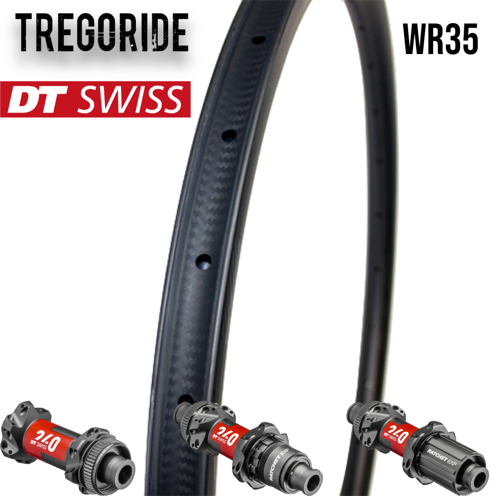 TREGORIDE WR35 | DT240 EXP SP24 CL (CRL : HG (9, 10, 11, 12 V, 1er pignon 11 dents), Rayons : 24 CXSPRINT AV et AR, Ecrous : Silver, HOOKLESS (sans crochet), LIGHT)