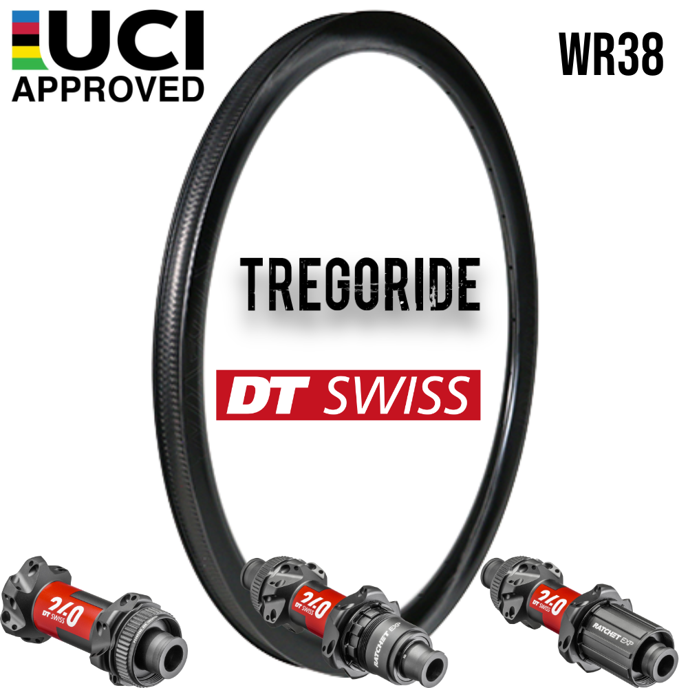 TREGORIDE WR38 | DT240 EXP SP24 CL (CRL : HG (9, 10, 11, 12 V, 1er pignon 11 dents), Rayons : 24 CXSPRINT AV et AR, Ecrous : Silver, HOOKLESS (sans crochet), LIGHT)