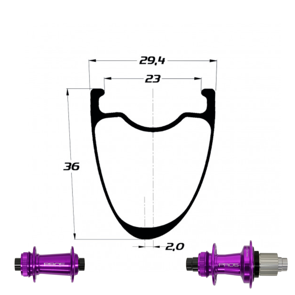 DUKE BACCARA X 36 SLR2 | HOPE PRO5 (QRX100, QRX135, CRL : HG (9, 10, 11, 12 V, 1er pignon 11 dents), Rayons : 24 CXSPRINT AV et AR, Ecrous : Silver, Moyeux : Noir)