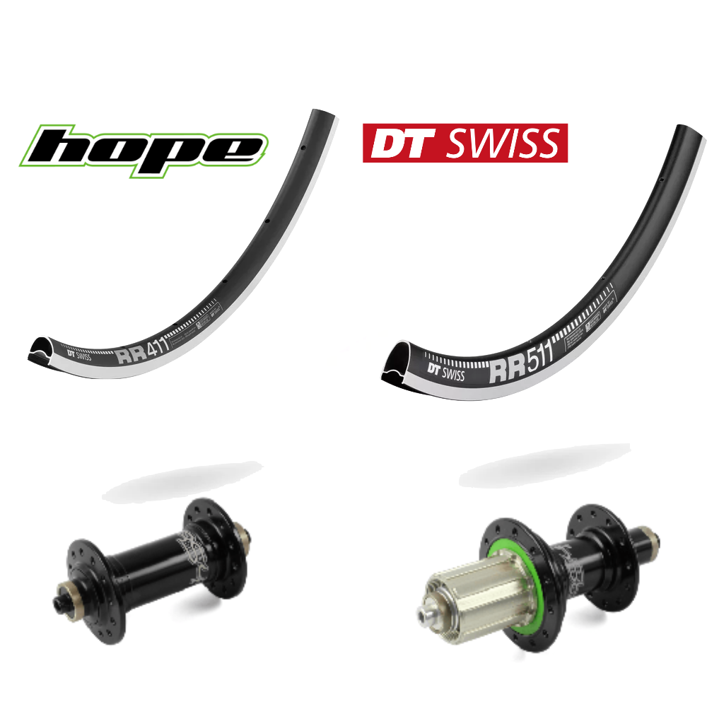 DTSWISS RR511 RR411 | HOPE RS4 (Jantes : DTSWISS RR511, CRL : HG (9, 10, 11, 12 V, 1er pignon 11 dents), Rayons : 24 CXSPRINT AV et AR, Ecrous : Silver, Moyeux : Noir)
