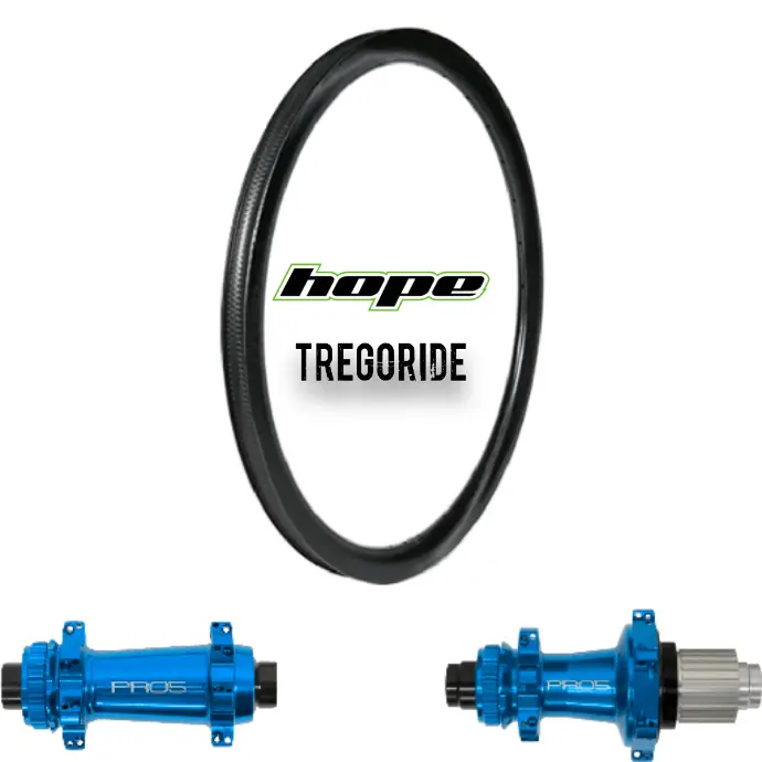 TREGORIDE WR38 | HOPE PRO5 SP24 CL (CRL : HG (9, 10, 11, 12 V, 1er pignon 11 dents), Ecrous : Silver, Moyeux : Noir)