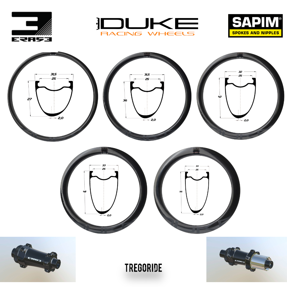DUKE BACCARA RX | ERASE SP (H AV : 27, H AR : 27, Rayons : 24 CXSPRINT AV et AR, CRL : HG (9, 10, 11, 12 V, 1er pignon 11 dents), Moyeux : Noir, Ecrous : Silver)