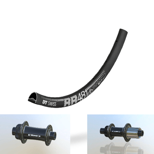 DTSWISS RR481 | ERASE (CRL : HG (9, 10, 11, 12 V, 1er pignon 11 dents), Rayons : 28 DLIGHT AV et AR, Ecrous : Silver, Moyeux : Noir)