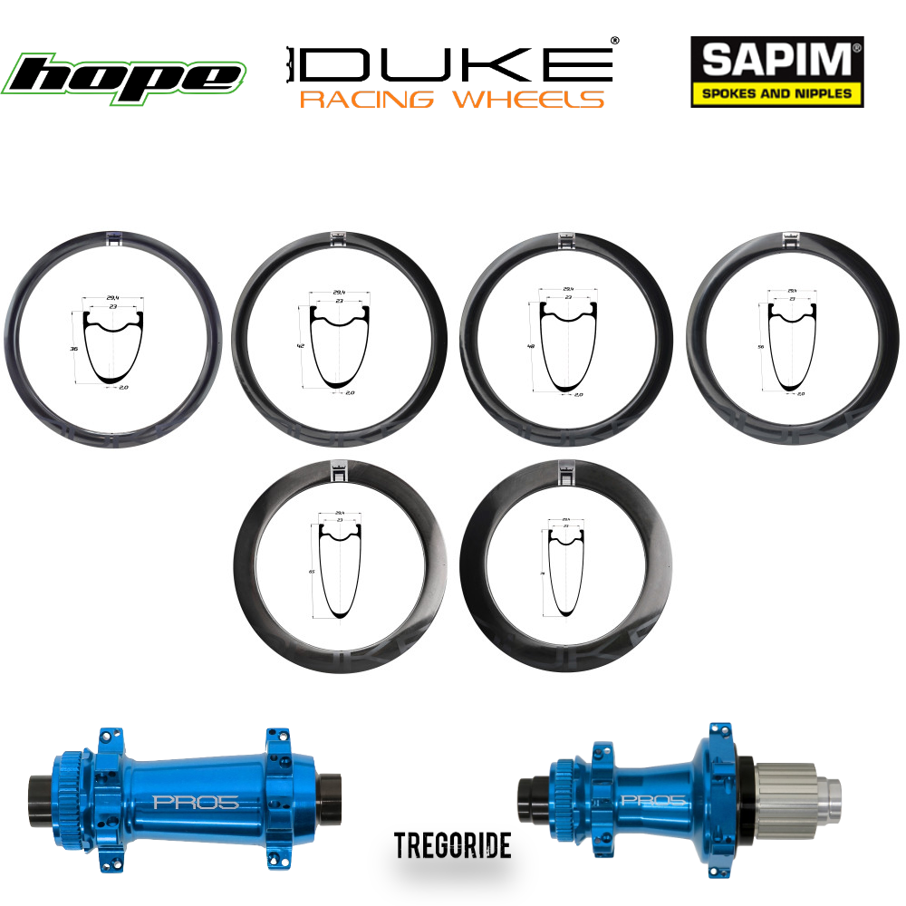 DUKE BACCARA X SLR2 | HOPE PRO5 SP24 (H AV : 36, H AR : 36, Rayons : 24 CXSPRINT AV et AR, CRL : HG (9, 10, 11, 12 V, 1er pignon 11 dents), Moyeux : Noir, Ecrous : Silver)
