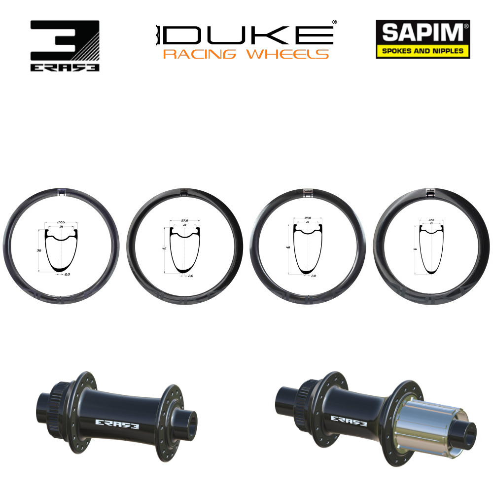 DUKE BACCARA ULTRA SLR2 | ERASE (H AV : 36, H AR : 36, Rayons : 24 CXSPRINT AV et AR, CRL : HG (9, 10, 11, 12 V, 1er pignon 11 dents), Moyeux : Noir, Ecrous : Silver)