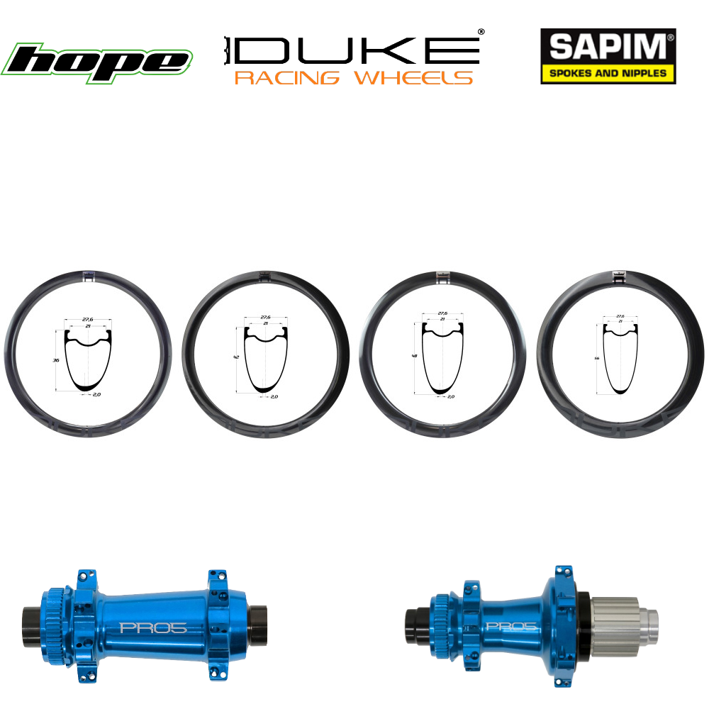 DUKE BACCARA ULTRA SLR2 | HOPE PRO5 SP24 (H AV : 36, H AR : 36, Rayons : 24 CXSPRINT AV et AR, CRL : HG (9, 10, 11, 12 V, 1er pignon 11 dents), Moyeux : Noir, Ecrous : Silver)