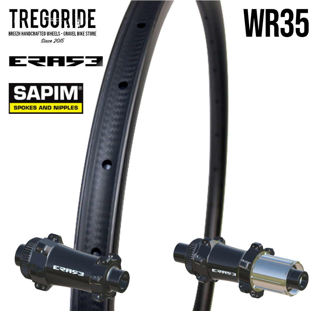 TREGORIDE WR35 | ERASE SP (CRL : HG (9, 10, 11, 12 V, 1er pignon 11 dents), Rayons : 24 CXSPRINT AV et AR, Ecrous : Silver, HOOKLESS (sans crochet), LIGHT)