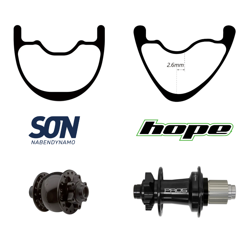 BIKE PACKING BOOST | SON28 HOPE PRO5 (CRL : HG (9, 10, 11, 12 V, 1er pignon 11 dents), Ecrous : Silver)