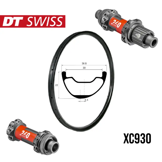 Roues carbone XC/DC XC930 | DT240 EXP SP28 CL (LIGHT, CRL : HG (9, 10, 11, 12 V, 1er pignon 11 dents), Ecrous : Silver)
